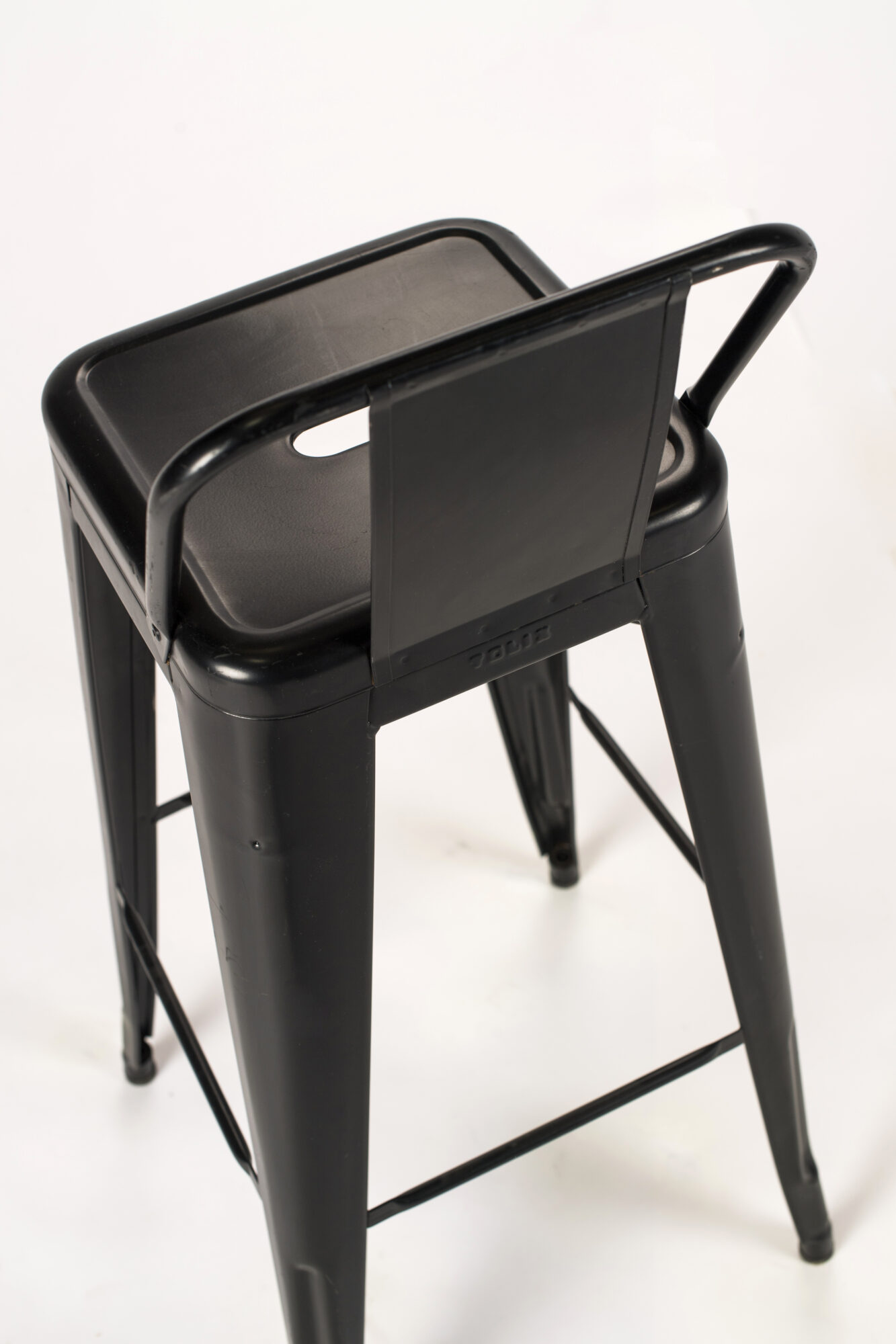 tabouret Tolix avec dossier noir