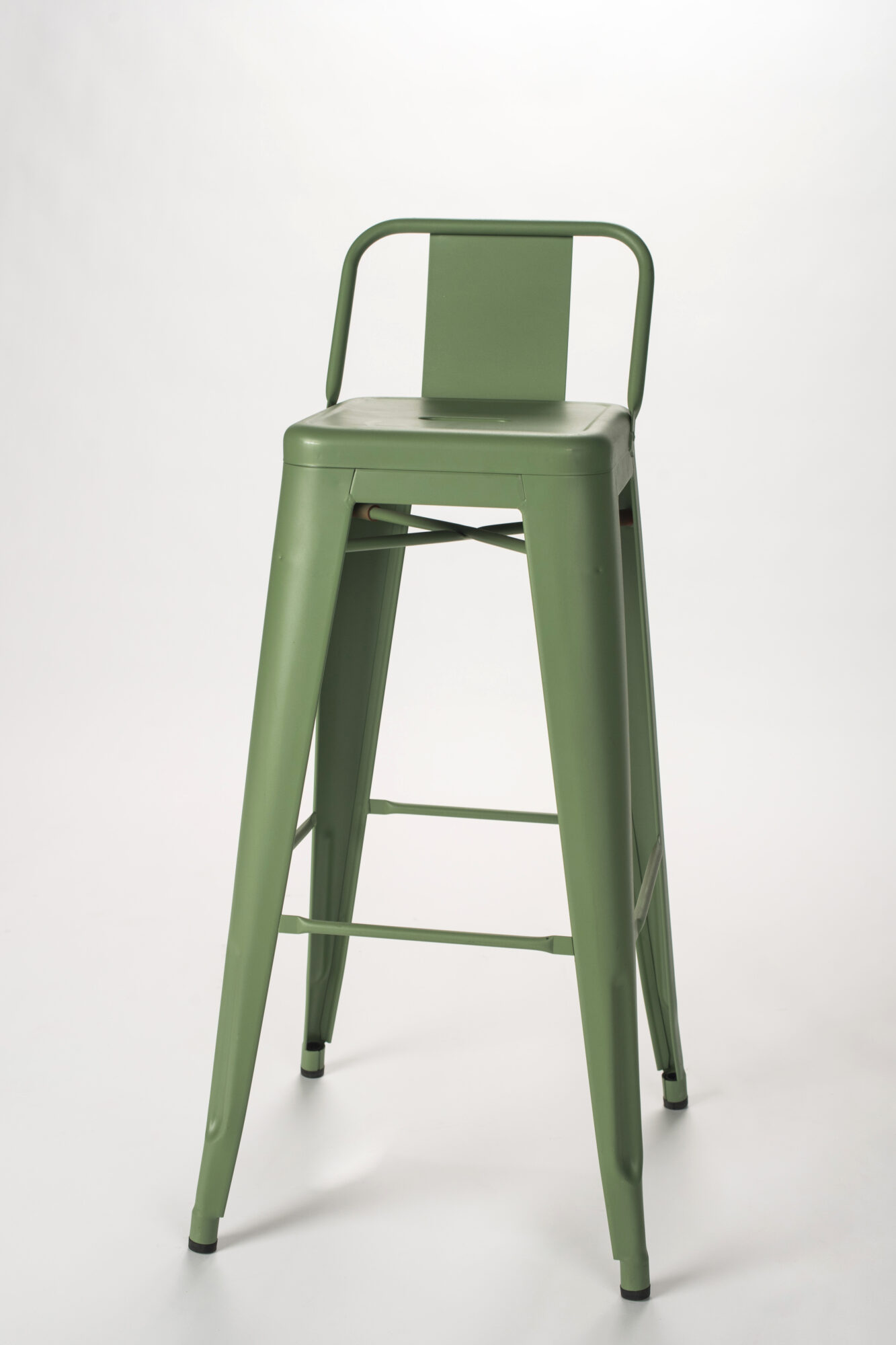 tabouret Tolix avec dossier vert